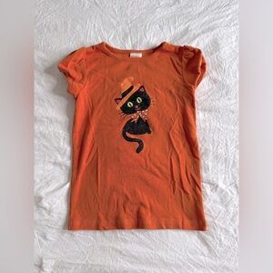 Gymboree Orange T-shirt with black cat size 4T